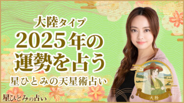 大陸タイプの2025年の運勢 星ひとみの天星術占い